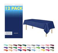 ZIMPLEWARE Tovaglia rettangolare in plastica usa e getta standard per feste [confezione da 12] 137,2 x 274,3 cm, per uso interno ed esterno, colore: blu navy