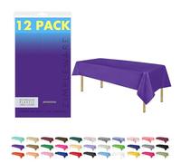 ZIMPLEWARE Tovaglia rettangolare in plastica usa e getta standard, viola, confezione da 12, 137,2 x 274,3 cm, per uso interno ed esterno
