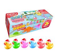 ZIMPLI 3 x Large 100g Christmas Duck Surprise Baff Bombz, 1 dei 6 giocattoli a forma di papera da collezionare, uno per ogni bomba da bagno, regali di Natale da mettere nella calza per bambini