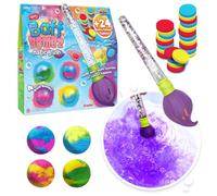 ZIMPLI Baff Bombz Magic Brush, 4 bombe da bagno e 24 pastiglie colorate, bacchetta magica. Dipingi magicamente l’acqua della vasca con questo giocattolo creativo. Giocattolo da bagno per bambini