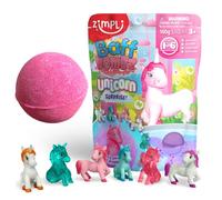 ZIMPLI - Bomba da bagno grande Unicorno a sorpresa, 6 giocattoli Unicorno a sorpresa da collezionare, set regalo frizzante per bambini, giocattolo per riempire la calza, regalo di Natale