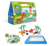 ZIMPLI - Gelli Adventures Confezione Dino, 5 utilizzi, 8 figure di dinosauri, Vassoio gonfiabile per giocare, Set di gioco con dinosauri per bambini e bambine, Kit educativo di scienze