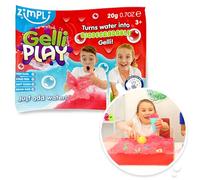 ZIMPLI - Gelli Play - Trasforma magicamente l'acqua in una densa e colorata gelatina, riempitivi per sacchetti regalo, colore casuale rosso o verde, premi per bambini