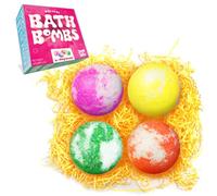 Zimpli Gifts - 4 x Set regalo di bombe da bagno di grande valore, perfette per idratare la pelle, fatte a mano, kit termale galleggiante e frizzante, rispettoso dei vegani e privo di crudeltà