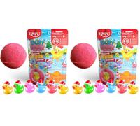 ZIMPLI - Grande bomba da bagno a sorpresa natalizia a forma di papera da 100g, 1 dei 6 giocattoli a forma di papera da collezionare, uno per ogni bomba da bagno, giocattoli natalizi per bambini