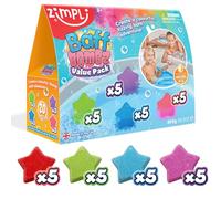 Zimpli Kids - 20 x Bombe da Bagno a Stella, Crea un'Avventura da Bagno Colorata e Frizzante, Confezione Value Bundle di Bombe da Bagno Effervescenti, Regalo di Compleanno per Bambini e Bambine