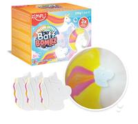 Zimpli Kids - 3 bombe da bagno unicorno di grandi dimensioni, frizzanti da bagno ad effetto speciale per bambini, giocattoli unicorno per bambine dai 3 anni in su, giocattoli da bagno
