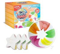 Zimpli Kids - 3 x Bombe da Bagno a Stella Grandi, Bombe da Bagno a Effetto Speciale per Bambini, Set Regalo di Bolle da Bagno Fatte a Mano, Biologico, Idratante, Giocattolo Arcobaleno