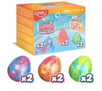 Zimpli Kids - 6 x Egg Bombe da Bagno a Uovo Large, Crea una Colorata Avventura da Bagno Frizzante, Regali Alternativi di Uova di Pasqua per Bambini, Idratante per Pelli Secche, Biologico
