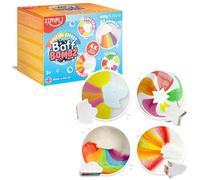 Zimpli Kids - Set Regalo di 4 Bombe da Bagno Effetto Speciale Grandi, Nuvola Arcobaleno, Razzo, Luna e Stelle, Regalo di Compleanno Ideale per Bambini, Gioco da Bagno Montessori