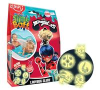 ZIMPLI - Miraculous Ladybug Slime Baff Aqua, 5 personaggi Miraculous che si illuminano al buio inclusi, trasforma magicamente l'acqua in una melma viscida e colorata