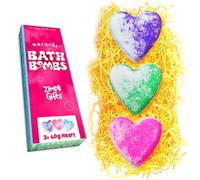 ZIMPLI - REGALI Set regalo con 3 bombe da bagno a forma di cuore prodotte nel Regno Unito, regalo di San Valentino per donne, ragazze, sorella, figlia, lei, riempitivo per calze di Natale