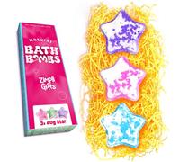 ZIMPLI - REGALI Set regalo con 3 bombe da bagno a forma di stella prodotte nel Regno Unito, bombe da bagno frizzanti di lusso per donna, lei, moglie, fidanzata, regali per tutto l’anno