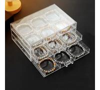 Zinaroty Scatola portaoggetti in acrilico per gioielli e orecchini, con 3/5 cassetti, organizer trasparente per gioielli per donne e ragazze (3 cassetti)