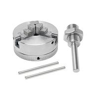 Zinc Alloy 4-Jaw Chuck Connecting Rod Self Centering Wood Turning Chuck Optional Clamp Accessory for Mini Metal Lathe (Silver)