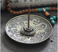 Zinc Alloy Dragon Lotus Incense Burner Holder Joss Stick Tibetan Incense Censer Aroma Sticks Aromatherapy Home Decor