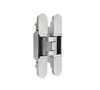 Zinc Alloy Invisible Hinge Adjustable Door Hinges Cabinet Cross Furniture Hardware For Wooden Doors, No Visible Screw Hinge(Silver,4.7x1"/120x25mm)