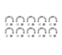 Zinc Alloy U Rings for Handbags | 10 Set Metal Buckle Connector with Screws | Bag Arch Bridge Hardware for Purses/Carryalls/Shoulder Bags | Sturdy Strap Hangers Accessories (Argento)