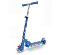 Zinc Light Party 2 - Monopattino per bambini dai 6 anni in su, con ruote e stelo luminosi, design pieghevole, manubrio regolabile, ruote in poliuretano da 120 mm, cuscinetti ABEC 7, blu
