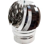 Zinco Group Fumaiolo Turbo in Acciaio Inox Terminale Antivento attacco Tondo Dimensioni Ø cm. 15 adatto a Sistemi di aerazione / espulsione di esalazioni gasso...