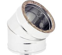 Zinco Group - Gomito Curva Acciaio Inox Doppia Parete Di 130 - De 180mm, Scegli Se 45 Gradi