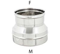 Zinco Group - Riduzione inox 6 decimi aisi 304 da m 140 a f variabile, diametro 100mm