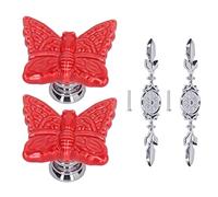 Zinco in lega durevole armadio armadio per cassetto manopola per mobili per la casa decorazione rossa (1077d mariposa roja)