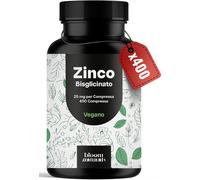 Zinco Integratore Bisglicinato - 400 Compresse - Alta Biodisponibilità, 25 Mg pe