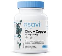 Zinco + Rame, 15mg + 1mg - 120 capsule vegane
