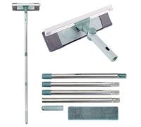 Zindoo Lavavetri Telescopico 165cm con Spazzola 2in1 e Testa Girevole a 180° per Auto e Case