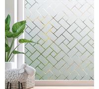 Zindoo Pellicola per la privacy per finestre in vetro, motivo quadrato, smerigliata, parasole, autoadesiva, opaca, per porte di casa, 75x200 cm