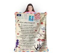 Zinello Design - Coperta Personalizzata Morbida da Regalare alla Propria Figlia da Parte di Mamma o Papà. Idea Regalo Originale e Utile per Natale (Firmata dalla Mamma, 150 x 200 cm)