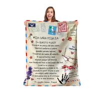 Zinello Design - Coperta Personalizzata Morbida da Regalare alla Propria Figlia da Parte di Mamma o Papà. Idea Regalo Originale e Utile per Natale (Firmata dal Papà, 130 x 150 cm)