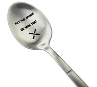 ZINELLO DESIGN - Cucchiaino da caffè e dessert in acciaio inox 18/10 incisione laser "May the spoon be with you" | Regalo originale Geek Accessorio Cucina Design Premium