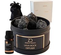 Zinello Design Diffusore di Oli Essenziali Senza Fili in Pietra lavica. Il diffusore di fragranze per la casa Viene Fornito in Una Confezione Regalo con fragranze per la casa. (Arancia - Cannella)