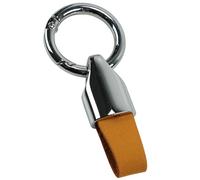 Zinello Design - Portachiavi in acciaio inossidabile e pelle in microfibra, moschettone portachiavi resistente ed elegante, accessorio pratico con scatola regalo, per borsa, cintura, zaino, marrone, 9