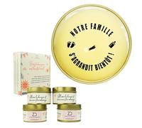 Zinello Design - Set di 4 candele per annuncio di gravidanza, messaggio segreto rivelato dalla fiamma, regalo di papà padrino madrina nonni