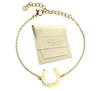 Zinello Design TILOVE - Bracciale a ferro di cavallo portafortuna in acciaio inossidabile dorato, gioiello sottile ed elegante, regalo fortunato e successo, regolabile, 16 + 5 cm, 16 cm +5 cm, Acciaio