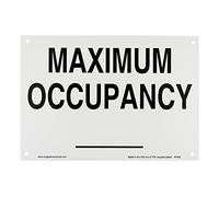 Zing 1905 - Cartello di sicurezza ecologico con kit numeri, massima occupazione, in plastica riciclata, 17,8 x 25,4 cm, nero su bianco