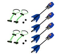 Zing Hyperstrike Bungee & Arrow - Set di 2 elastici HyperStrike verdi e 4 frecce fischietto blu zonico, solo per archi HYPERSTRIKE