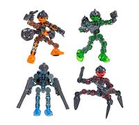Zing Klikbot Serie 3 Guardians, set completo di 4 action figure snodabili con armi, include Blitz, Sabre, Barrage e Tempest, Translucent, Stop Motion Animation Figure