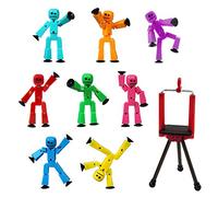 Zing Stikbot 8 Solid Pink/Yellow/Light Blue/Green/Dark Blue/Purple/Orange/Red Color And Red Tripod by