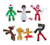 Zing StikBot Christmas Crew Pack - Include 7 StikBots e 1 set di accessori, nuovo Natale a tema Stop Motion Animazione Toy Set