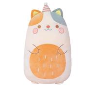 zingking Cuscino di peluche a forma di gatto, peluche, per bambini, 44 cm, colore beige