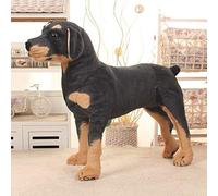 zingking Peluche di peluche simulazione in piedi, per cani neri, giocattolo super realistico, regalo per bambini, accessori di scena 26 cm