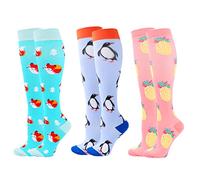 Zingso Calze a Compressione per Uomini e Donne, 3 Paia 20-25 mmHg Calze a Compressione per Running, Sport, Corsa, Viaggio, Volo, Infermieri, Gravidanza, Sport, L/XL