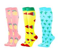 Zingso Calze a Compressione per Uomini e Donne, 3 Paia 20-25 mmHg Calze a Compressione per Running, Sport, Corsa, Viaggio, Volo, Infermieri, Gravidanza, Sport, L/XL