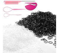 Zingso Elastici per capelli piccoli, 2000 elastici in gomma per capelli sottili per bambini, mini accessori per lo styling dei capelli, supporti per coda di cavallo, per bambini e bambine, non fanno