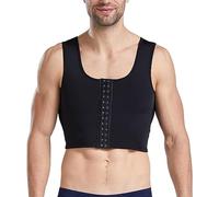 zinhsq Shapewear Uomo - Riduzione della Ginecomastia - Corsetto senza maniche per il supporto della schiena - Reggiseno per correggere la postura, Nero , XL