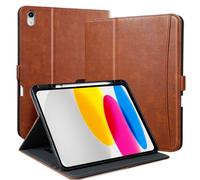 Zinibri Cover per iPad (A16) 11 Generazione 11 Pollici 2025 A3354 A3355 A3356, Custodia iPad 10 Generazione 10,9" 2022 A2696 A2757 con Portapenna Tasca Cinghie Pelle PU Multi Angolo Supporto, Marrone